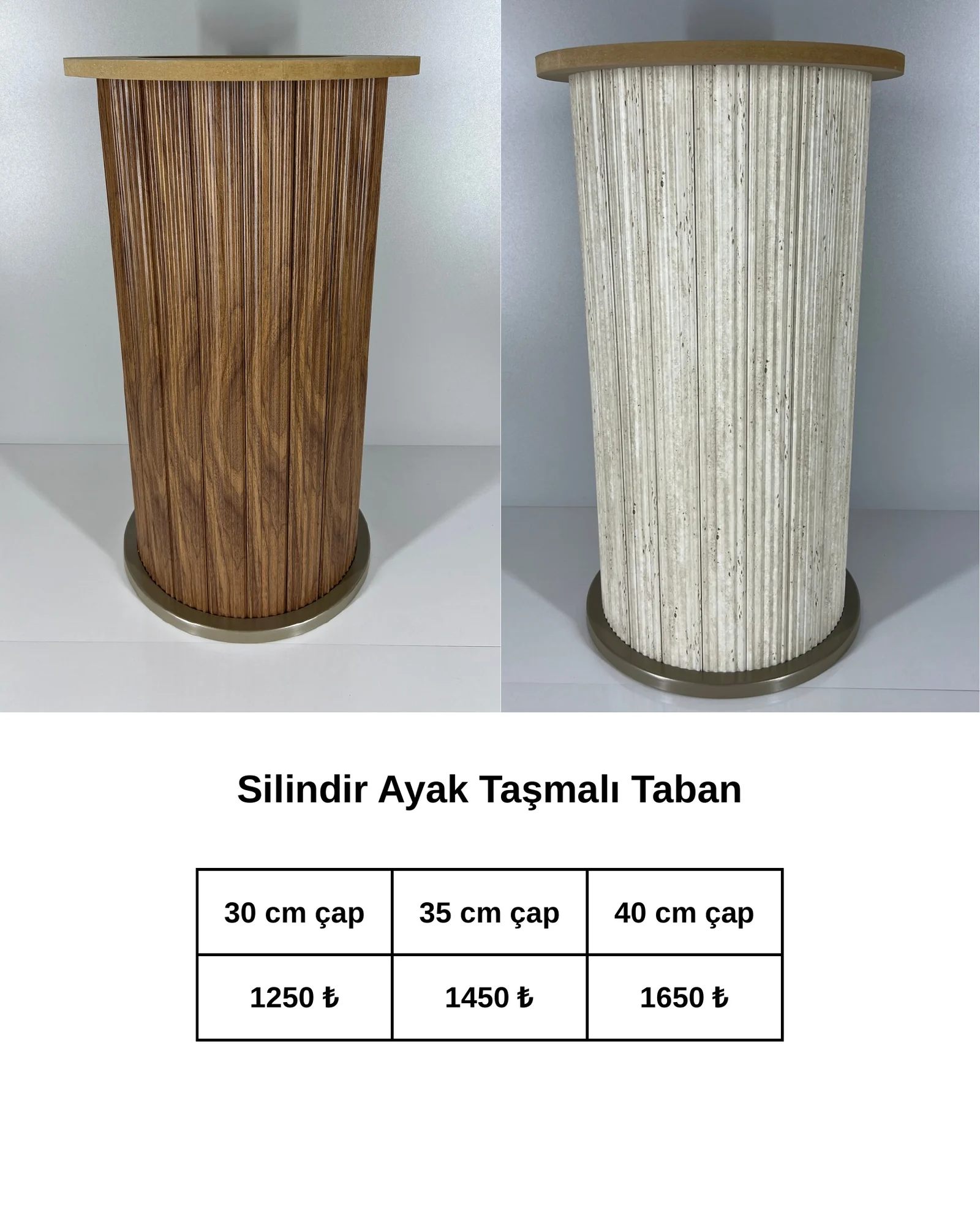 Cylinder Leg with Overhang Base